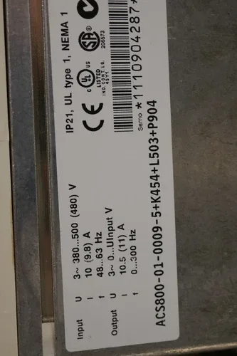 ABB ACS800-01-0009-5+K454+L503+P904 2