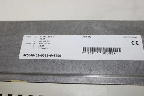 ABB ACS800-01-0011-5+E200 Drive IP21 13.1A 4