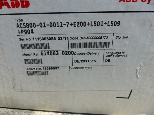ABB ACS800 ACS800-01-0011-7+E200+L501+L509+P904 2