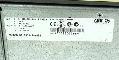 ABB ACS800-01-0011-7+K454 Inverter 3x525-690V 13A +CDP312R Control Panel 3