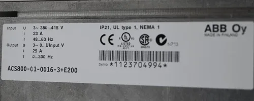 ABB Frequency Inverter ACS800-01-0016-3+E200 4