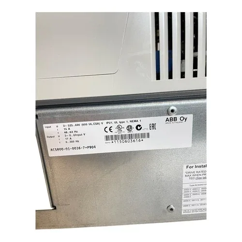 ABB ACS800-01-0016-7+P904 Frequency Inverter 525-690V 15A 48/63Hz Industrial 2