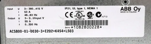 ABB ACS800-01-0030-3+E202+K454+L503 22kW Frequency Inverter +CDP312R 2