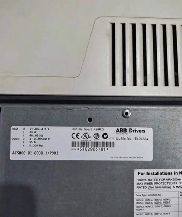 ABB Inverter ACS800-01-0030-3+P901 30KW 380V 4
