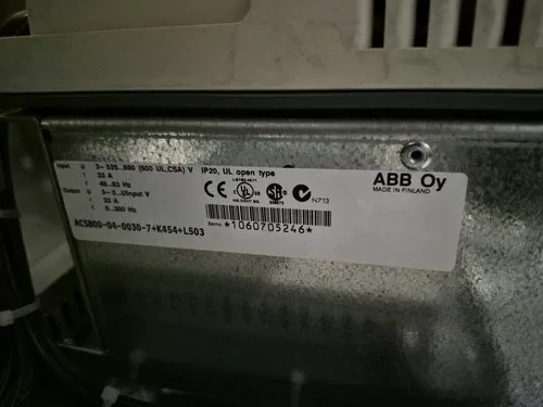 ABB GENTLY ACS800-04-0030-7+K454+L503 25 hp 600 Volt 3-ph VFD-Parts 2