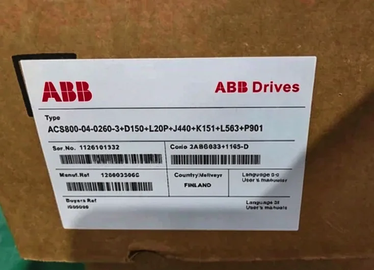 ABB ACS800-04-0260-3+D150+E208+J400+K451+L503+P901