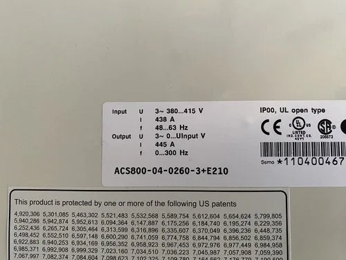 ABB ACS 800 ACS800-04-0260-3+E210 200 kW 445A AMP VFD DRIVE 4