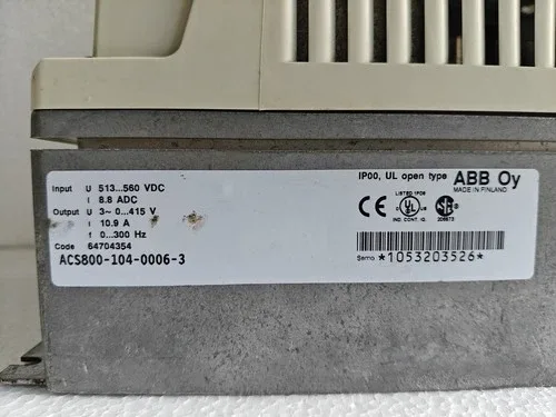 ABB ACS800-104-0006-3 ACS 800 MODEL DRIVE WITH RDCO-01C 3