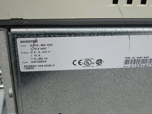 ABB ACS800 ACS800-104-0040-3+Q950 72A 3