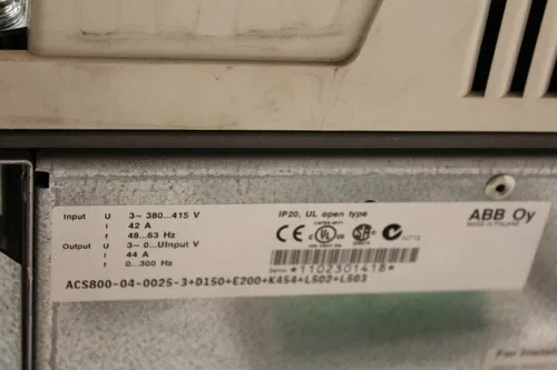 ABB ACS800-4-0025-3+D150+E200+K454+L502+L503 Drive 44A 2