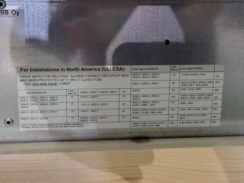 ABB SURPLUS ACS800-U1-0020-7+B056+K454+Q967 15 hp 600 Volts 3-Phase VFD 2