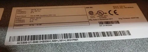 ABB ACS800-U1-0040-5+B056+L500+L501+L503+P901 40HP DRIVE * MAKE OFFER * 2