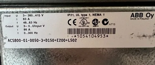 ABB ACS800-01-0050-3+D150+E200+L502 DRIVE (CRACKED OUTER CASE) (T 2