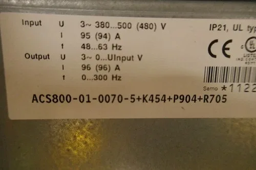 ABB ACS800-01-0070-5+K45+P904+R705 2