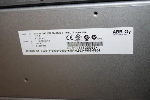 ABB ACS800-04-0120-7+E210+J400+K454+L503+P901+P904 Drive 113A 4