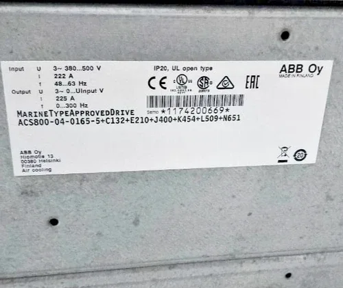 ABB ACS800-04-0165-5+C132+E210+J400+K454+L509+N651 MARINE APPROVED 3