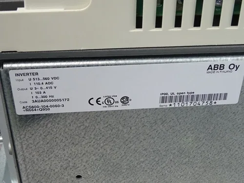 ABB ACS800 ACS800-104-0060-3+N664+Q950 103A ACS800-104-0060 4