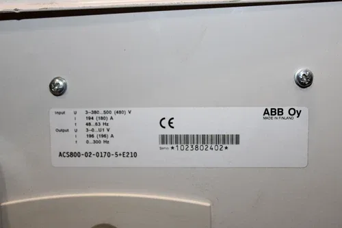 ABB ACS800-02-0170-5+E210 Drive 196A 3