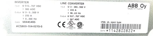 ABB Oy ACS800-104-0215-5 ACS800-104-0215-5+F272+G304 Frequency Converter 3