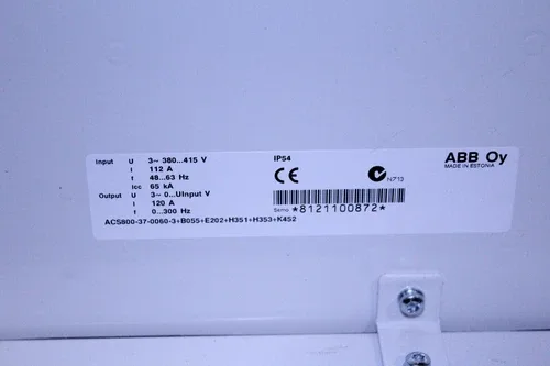 ABB ACS800-37-0060-3+B055+E202+H351+H353+K452 Drive 120A 4
