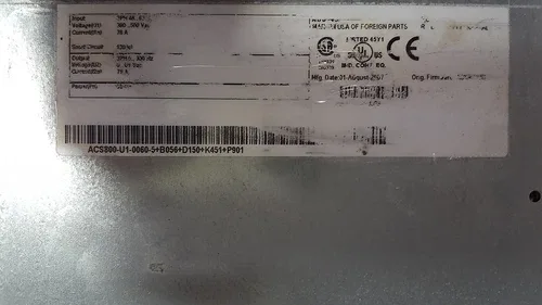 ABB SERVO DRIVE ACS800-U1-0060-5 ACS800-U1-0060-5+B056+D150+K451+P901 2