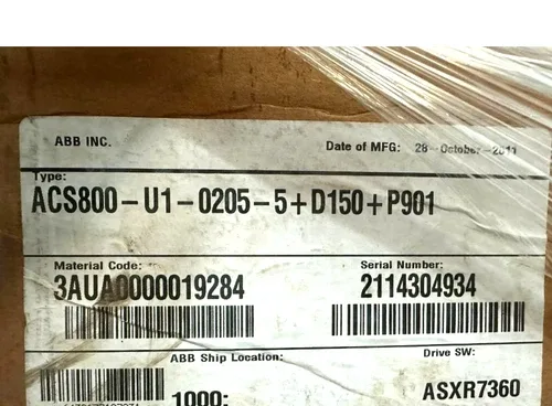 ABB ACS800-U1-0205-5+D150+P901 AC Drive 200 HP 480 V ACS 800 200HP 160 KW 3