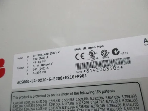 ABB ACS800-U4-0210-5+E208+E210+P901 380-480V 220A 2