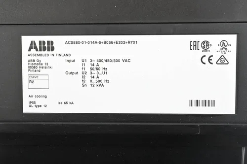 ABB Frequency Inverter ACS880-01-014A-5+B056+E202+R701 4
