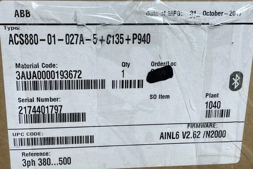 ABB ACS880-01-027A-5+C135+P940 27A VFD AC DRIVE 33 2