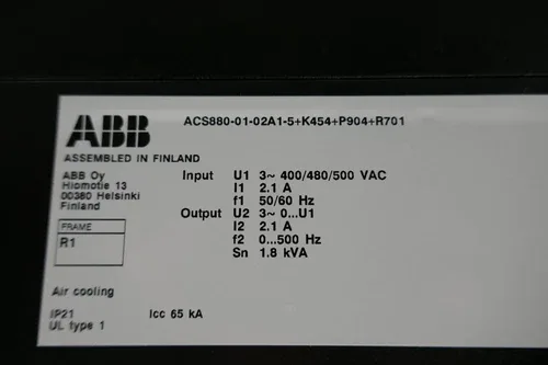 ABB ACS880-01-02A1-5+K454+P904+R701 3