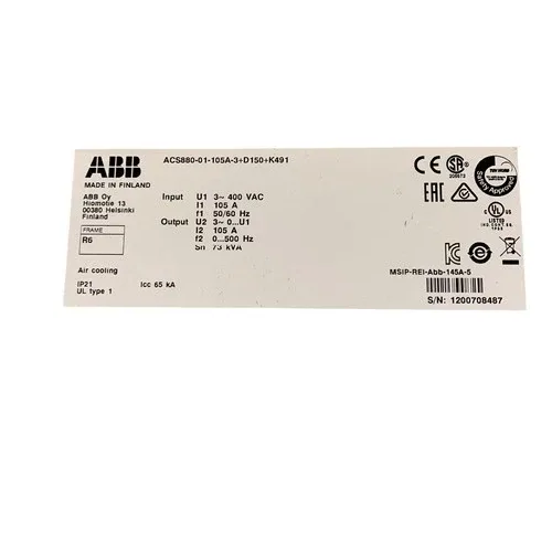ABB ACS880-01-105A-3+D150+K491 105A 55kW IP21 Frequency Inverter 3