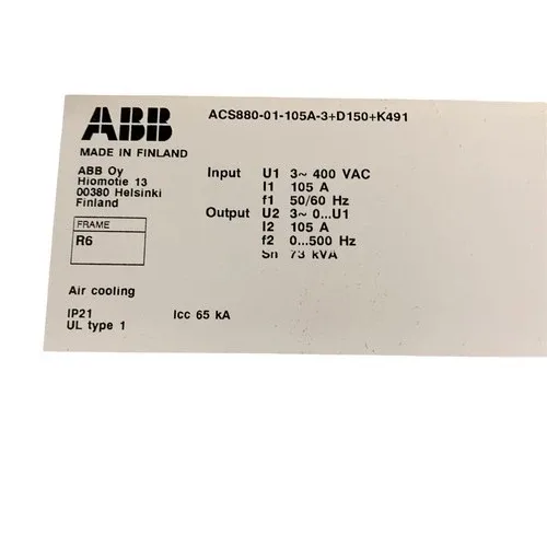 ABB ACS880-01-105A-3+D150+K491 105A 55kW IP21 Frequency Inverter 2