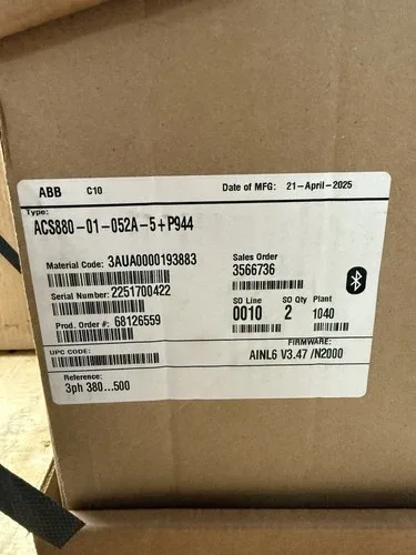 ABB VFD ACS880-01-52A-5+P944 HD 30HP 40A LD 40HP 52A 380-500V 3PH 50/60HZ