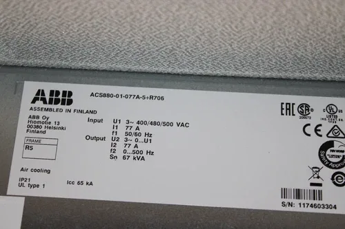 ABB ACS880-077A-5+R706 Drive 77A 4