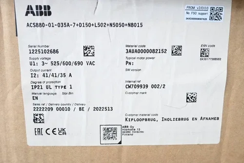 ABB Frequency Inverter ACS880-01-035A-7+D150+L502+N5050+N8015 3