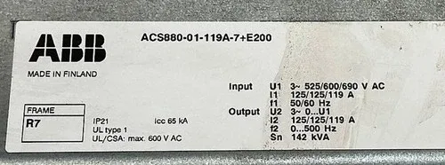 ABB Oy ACS880-01-119A-7+E200 110kW 4