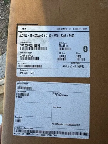 ABB - ACS880-01-240A-5+D150+E200+E208+P940 200HP INVERTER DRIVE Xlnt 3