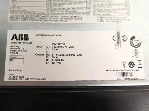 ABB ACS880-104-0035A-7 Motor Drive 42kVA 2