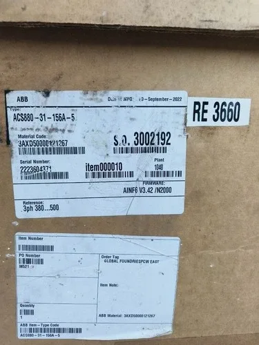 ABB ACS880-31-156A-5 ULTRA-LOW HARMONIC VFD DRIVE 90KW 125HP 3PH 380-500V 2