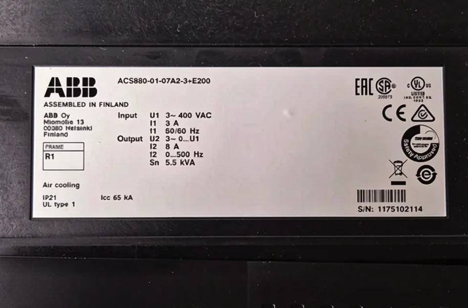 ABB ACS880-01-07A2-3+E200 Inverter 2