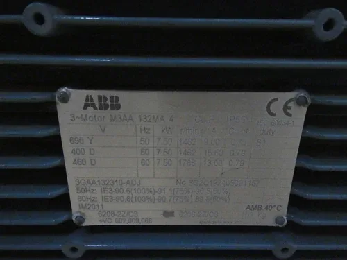 ABB M3AA 132MA 4 Ac Motor 3ph 7.5kw 1766rpm 460v-ac 4