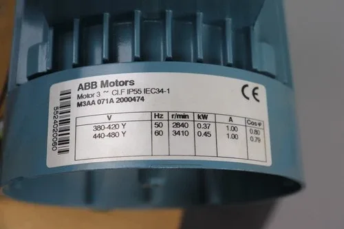 ABB M3AA-071A-2000474 electric motor 0.37kW 2840 r/min 2