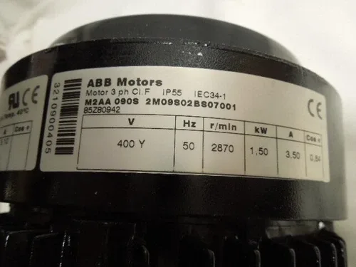 ABB Motors 3ph M3AAU 090S Pump removed from Grundfos Pump 3