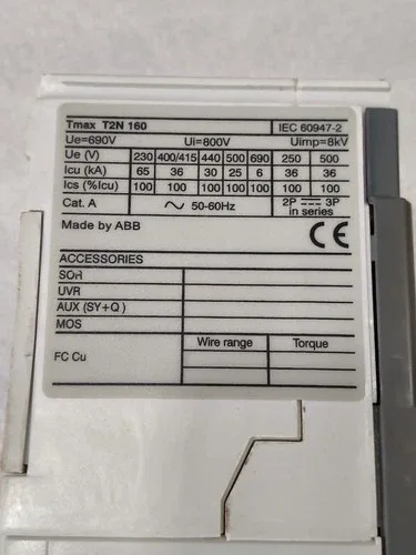 ABB SACE TMAX T3N 160 250AMP 3POLE CIRCUIT BREAKER 4