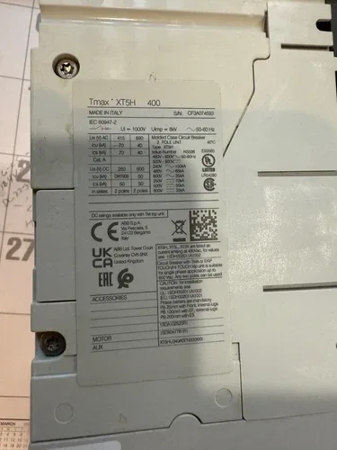 ABB SACE TMAX XT5 H 400 3PHASE BREAKER 65KA 4
