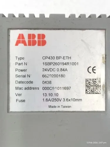 ABB CP430 BP-ETH Control Panel P/N 1SBP260194R1001 Ver 13.10.10 Sell Parts 3