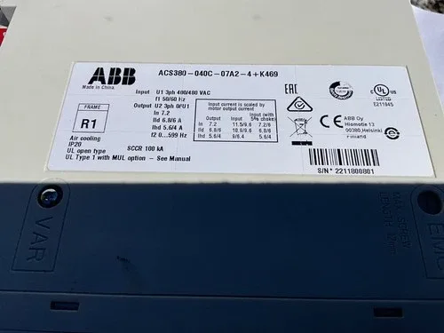 ABB ACS380-040C-07A2-4+K469 Drive ACS380 Series Drive AC 480V 3