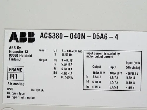 ABB Frequency Inverter ACS380-040N-05A6-4 2.2kW 4
