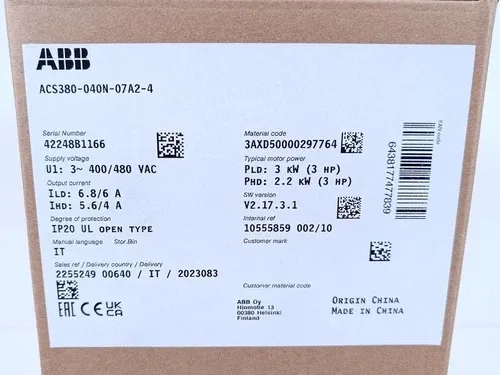 ABB ACS380 ACS380-040N-07A2-4 400V 3kw 7A UNUSED BOX 2