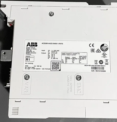 ABB Frequency Drive ACS380-042C-04A8-1+K475 1 HP 200-240v 2